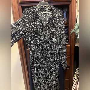 New York & Company Black and White Patterned jumpsuit size M